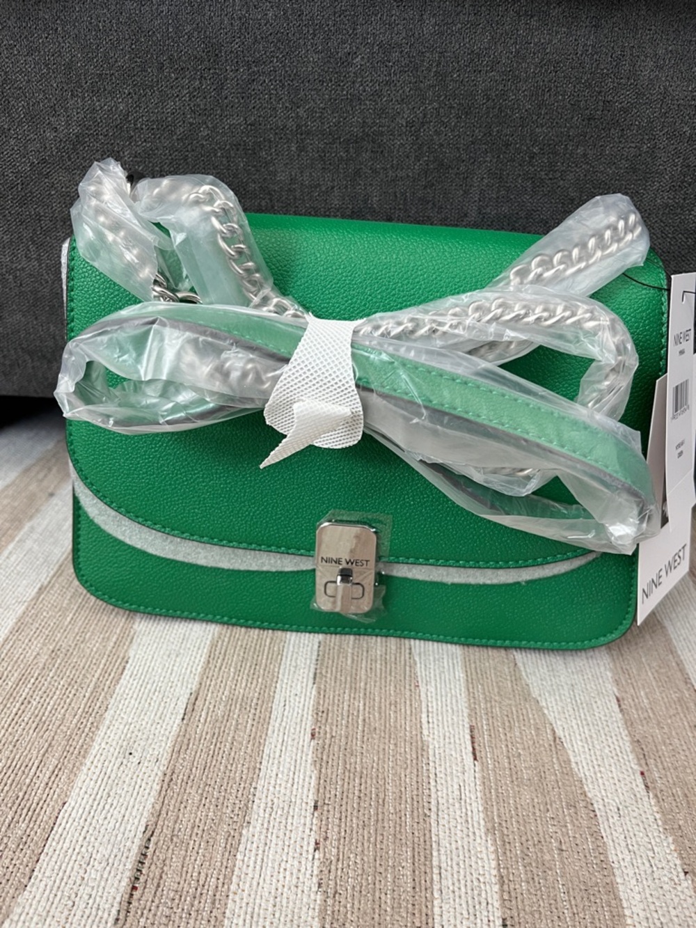 Nine West “Minka” Green Chain Strap Crossbody Bag